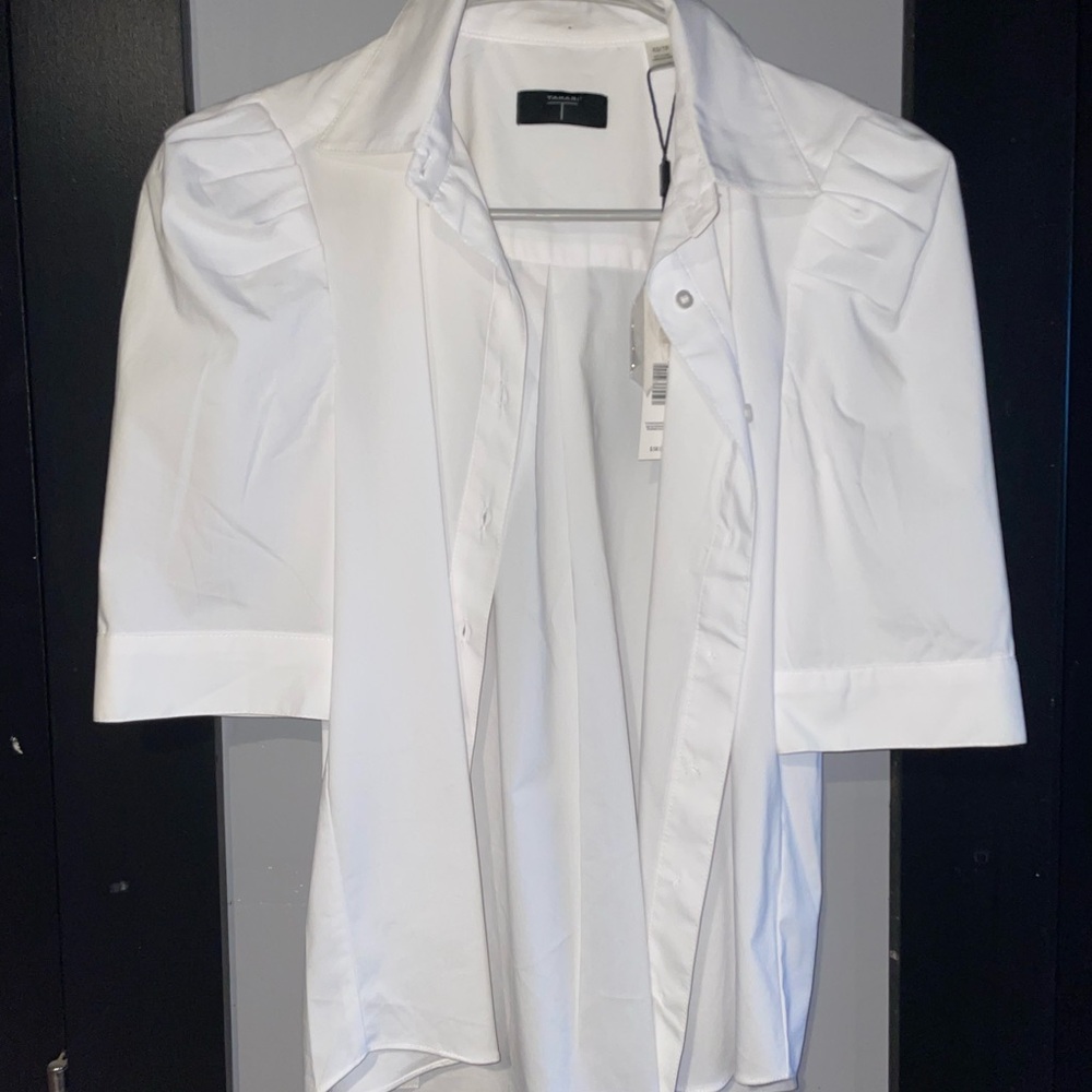 Tahari White Button Down Shirt